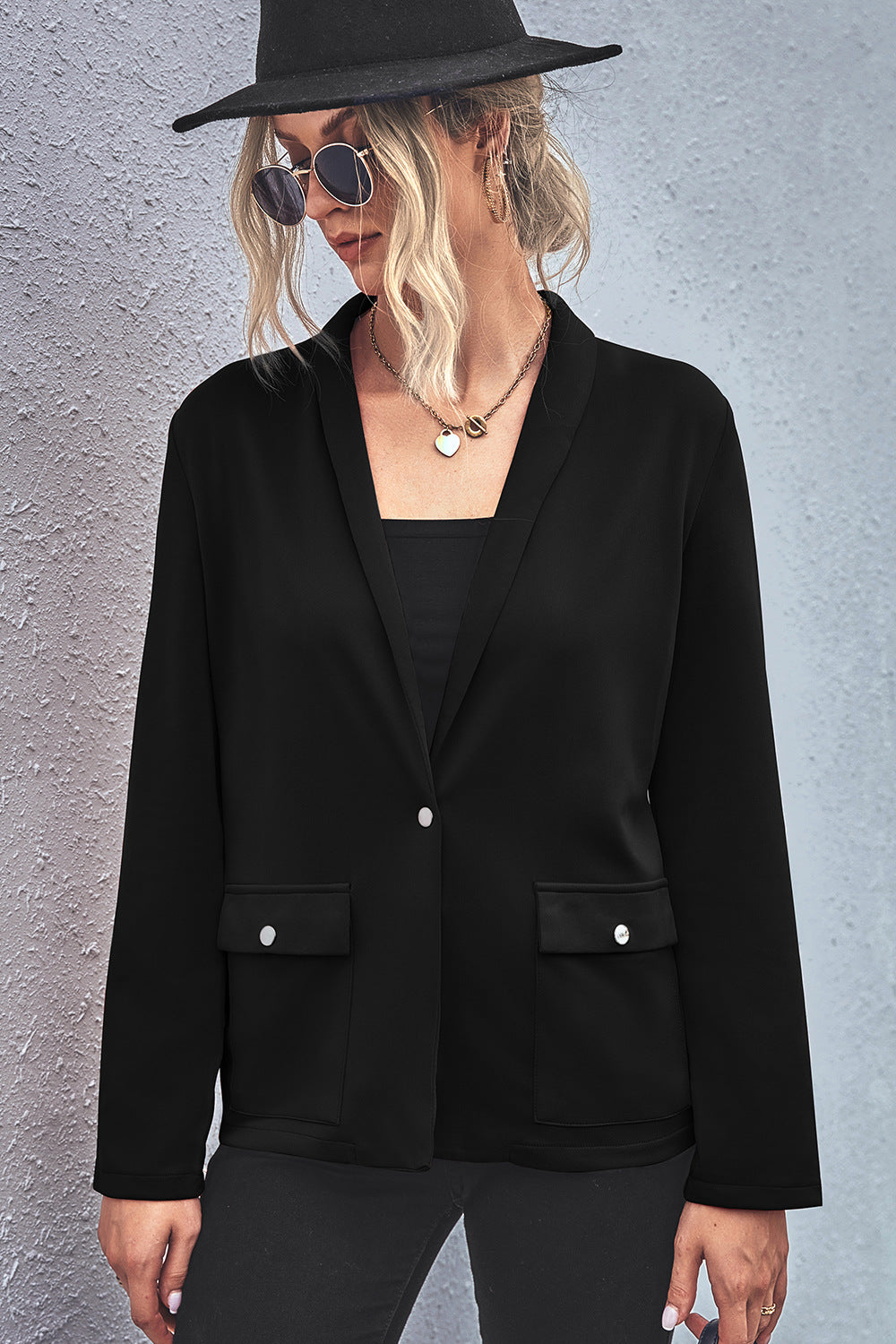 YESFASHION Hot Selling Temperament Square Pocket Blazer Sweaters