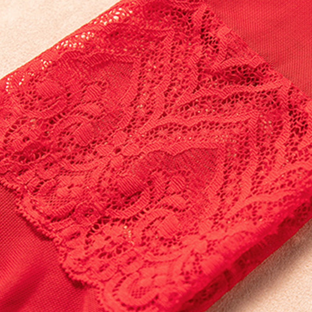 YESFASHION Sexy Lingerie Transparent Mesh Lace Cardigan Short Skirt