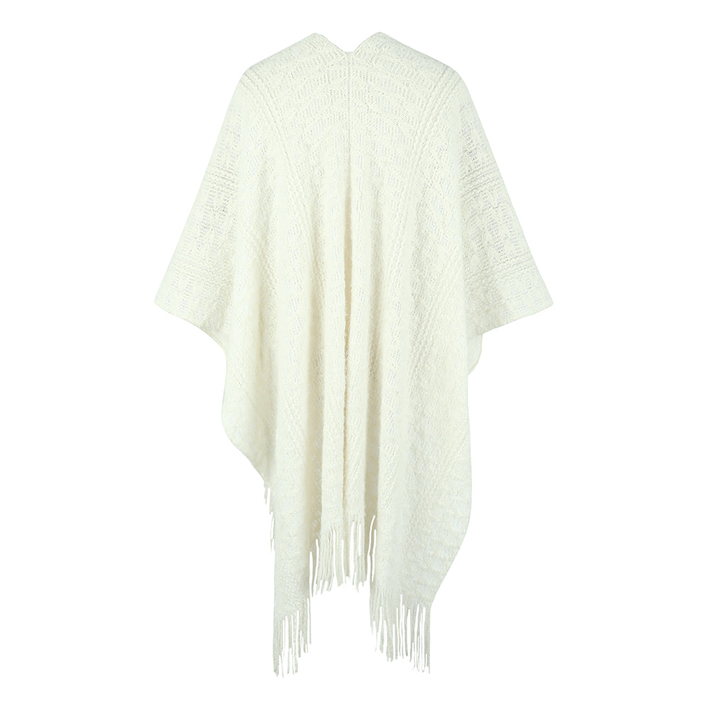 YESFASHION Knit Tassel Cape Cape Sweaters Women Cardigan