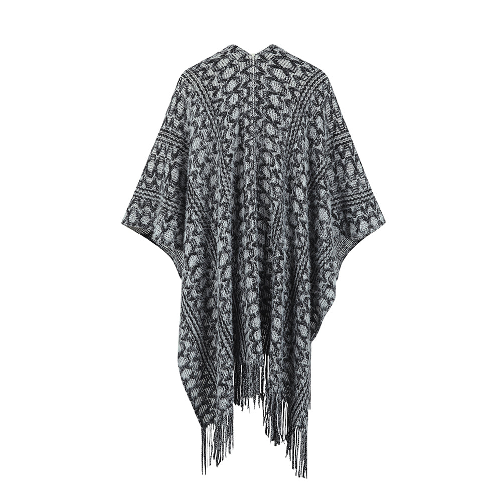 YESFASHION Knit Tassel Cape Cape Sweaters Women Cardigan