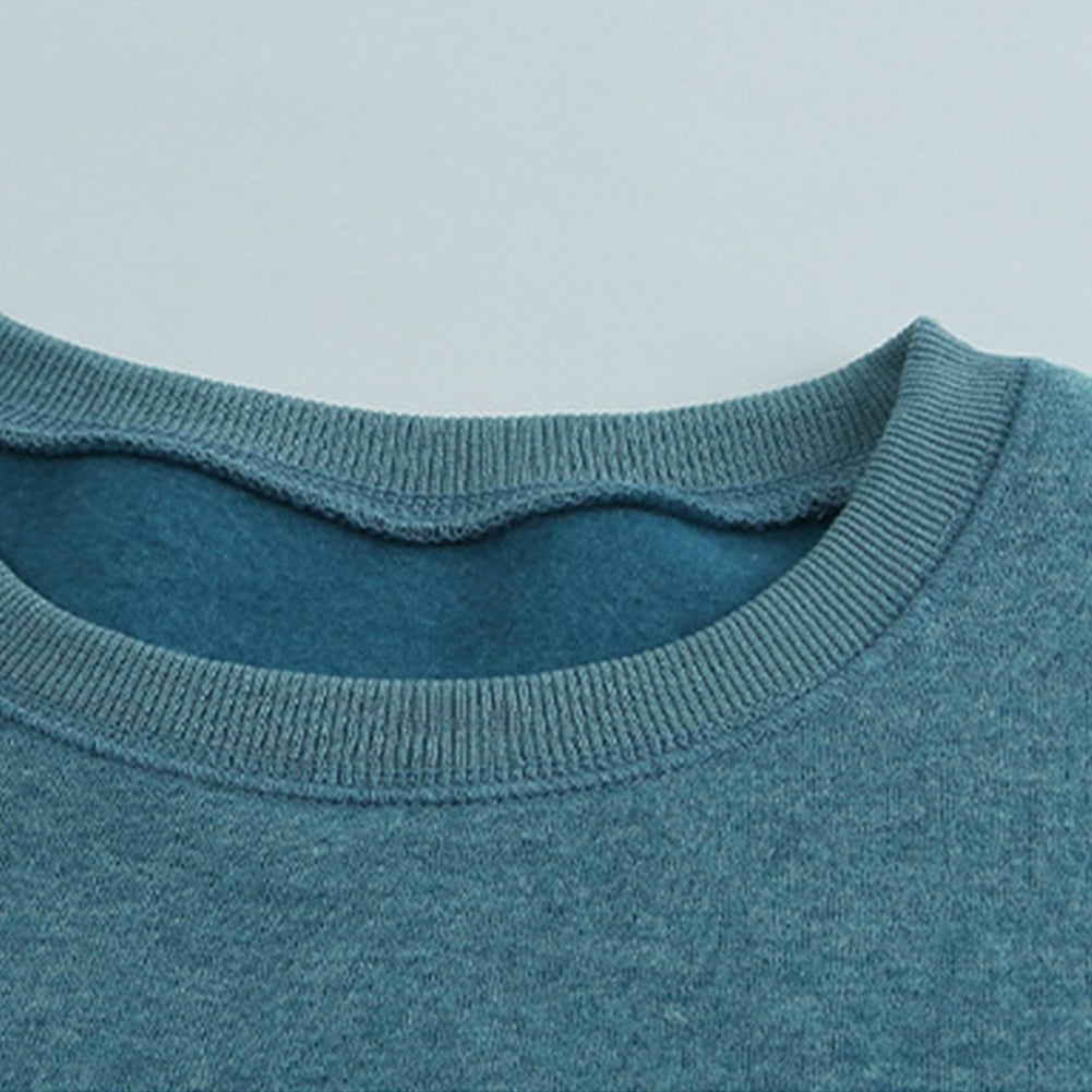 YESFASHION Women New Round Neck Long Sleeve Contrast Sweaters