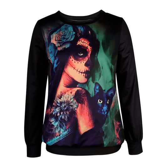 YESFASHION Halloween Slouchy Oversized Long-sleeve Sweatshirts