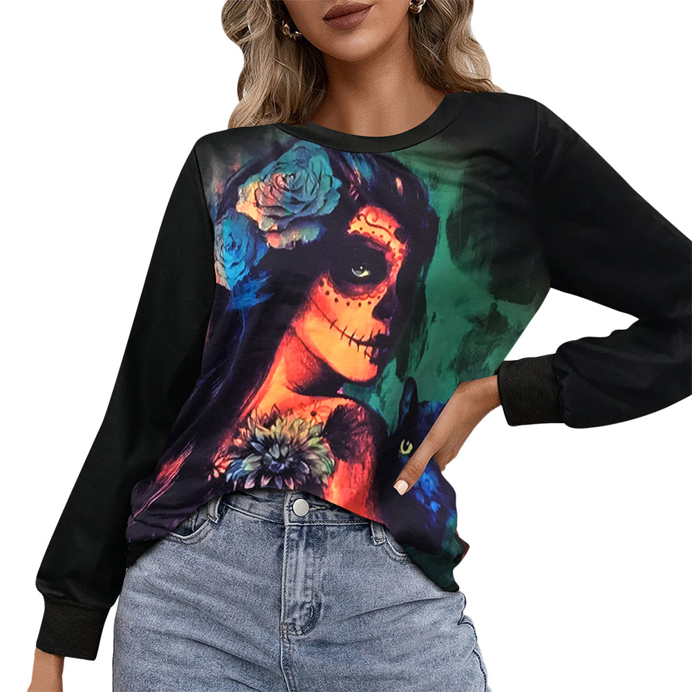 YESFASHION Halloween Slouchy Oversized Long-sleeve Sweatshirts