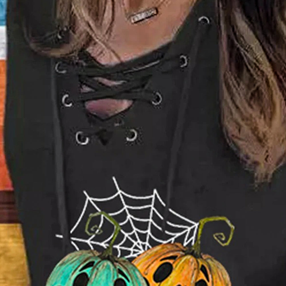 YESFASHION Halloween Casual Loose Long Sleeve T-shirt