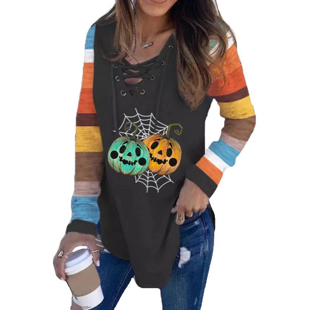 YESFASHION Halloween Casual Loose Long Sleeve T-shirt