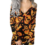 YESFASHION Halloween Women V-neck Loose Slip Dress