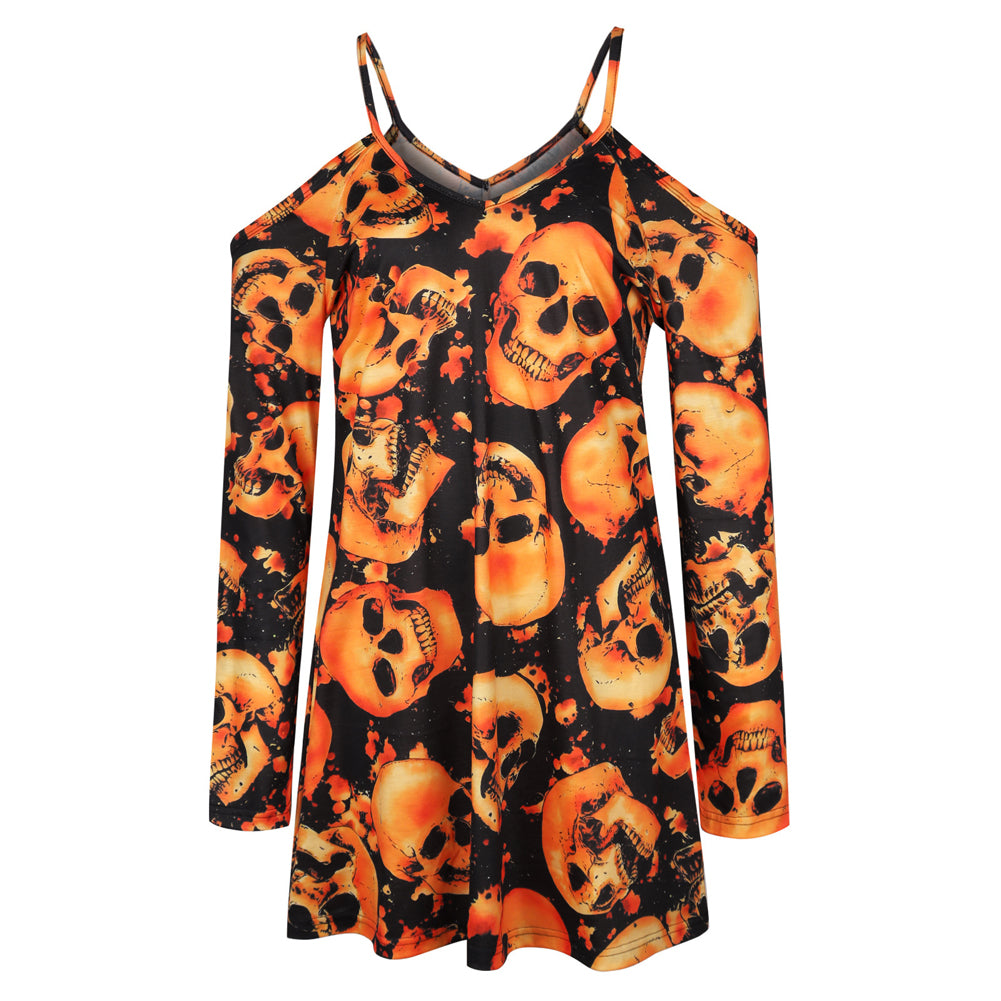 YESFASHION Halloween Women V-neck Loose Slip Dress