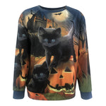 YESFASHION Halloween Casual Print Sweatshirts