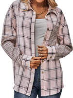 YESFASHION Single-breasted Check Paneled Shirt