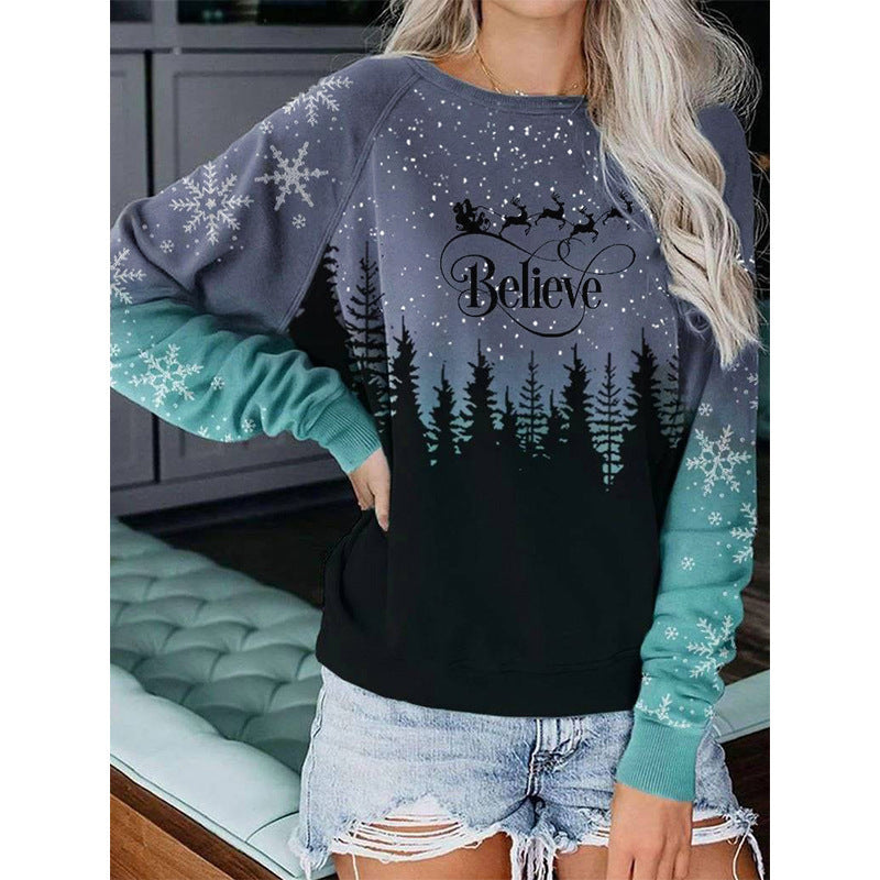 YESFASHION Women Casual Loose Long Sleeve Sweatshirts