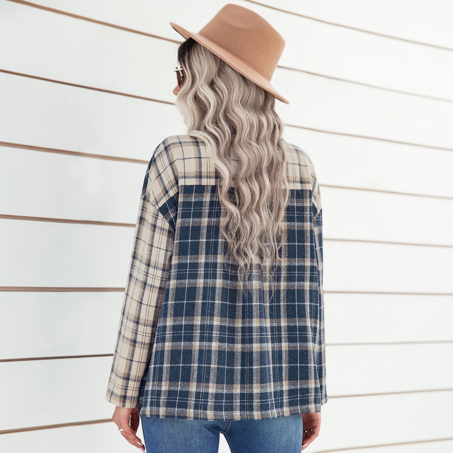 YESFASHION Women Long Sleeve Cardigan Loose Shirt Tops