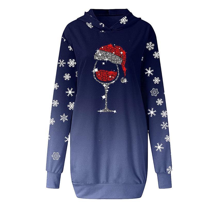 YESFASHION Christmas Printed Hooded Sweatshirts