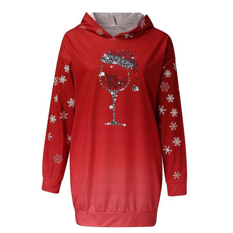 YESFASHION Christmas Printed Hooded Sweatshirts