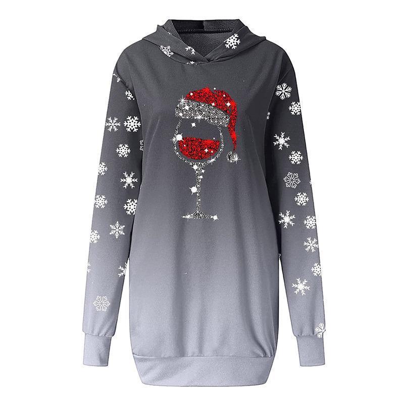 YESFASHION Christmas Printed Hooded Sweatshirts