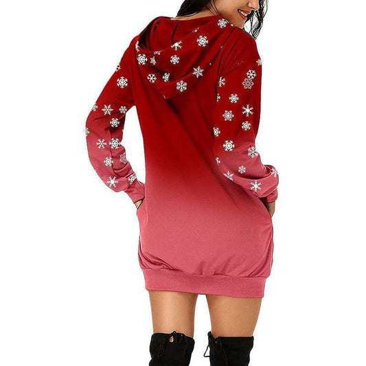 YESFASHION Christmas Printed Hooded Sweatshirts