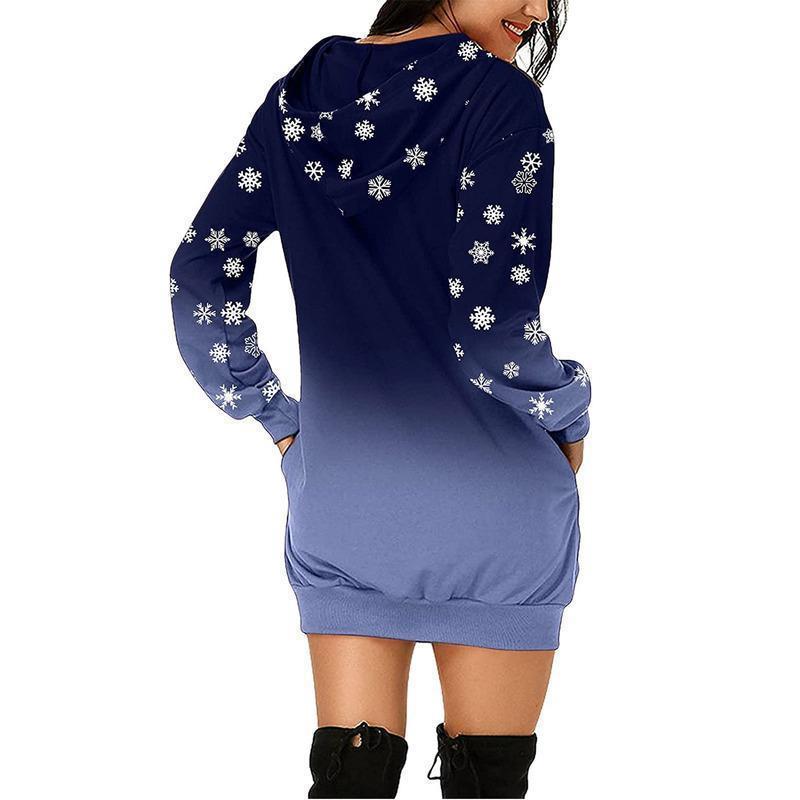 YESFASHION Christmas Printed Hooded Sweatshirts