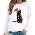 YESFASHION Christmas Print Long Sleeve Women T-shirt