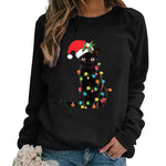 YESFASHION Christmas Print Long Sleeve Women T-shirt