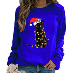 YESFASHION Christmas Print Long Sleeve Women T-shirt