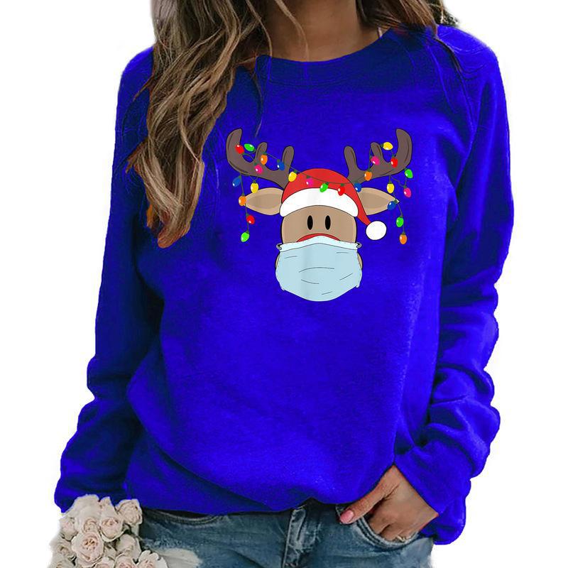 YESFASHION Tops Long Sleeve Christmas Elk Women T-shirt