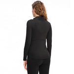 YESFASHION Women Running Slim Tops Half Zip Yoga Fleece Sweatshirts