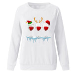 YESFASHION Santa Hat Graphic Print Crew Neck Raglan Women Sweatshirts