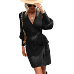 YESFASHION Mid-length Cardigan Solid Color Knitted Sweaters