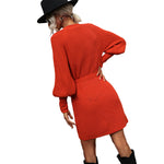 YESFASHION Mid-length Cardigan Solid Color Knitted Sweaters