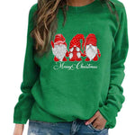 YESFASHION Santa Print Slouchy Raglan Sleeve Women Sweatshirts