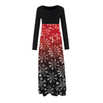 YESFASHION Christmas Day Women Digital Print Crew Neck Panel Dress