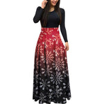 YESFASHION Christmas Day Women Digital Print Crew Neck Panel Dress