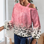 YESFASHION Women Loose Diagonal Neck Long Sleeve Top Sweatshirts