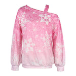 YESFASHION Women Loose Diagonal Neck Long Sleeve Top Sweatshirts