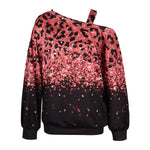 YESFASHION Women Loose Diagonal Neck Long Sleeve Top Sweatshirts