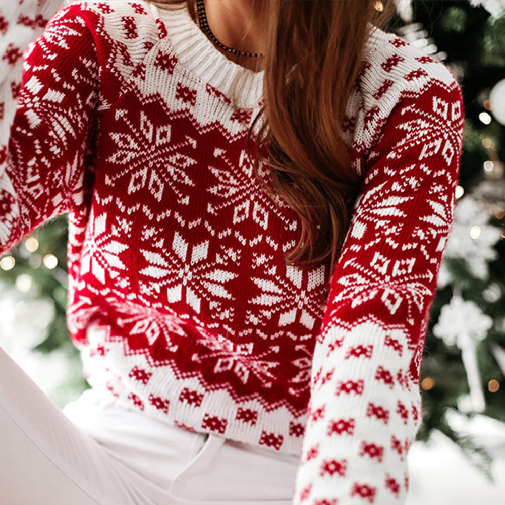 YESFASHION Christmas Elk Pullover Sweater Tops