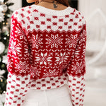 YESFASHION Christmas Elk Pullover Sweater Tops