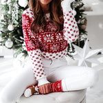 YESFASHION Christmas Elk Pullover Sweater Tops
