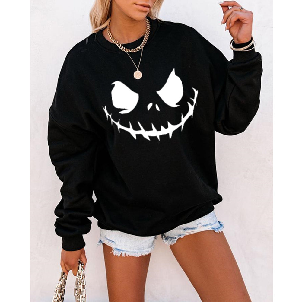 YESFASHION Halloween-themed Print Sweatshirts