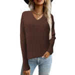 YESFASHION 95% Polyester 5% Spandex Women Solid Pullover Sweaters