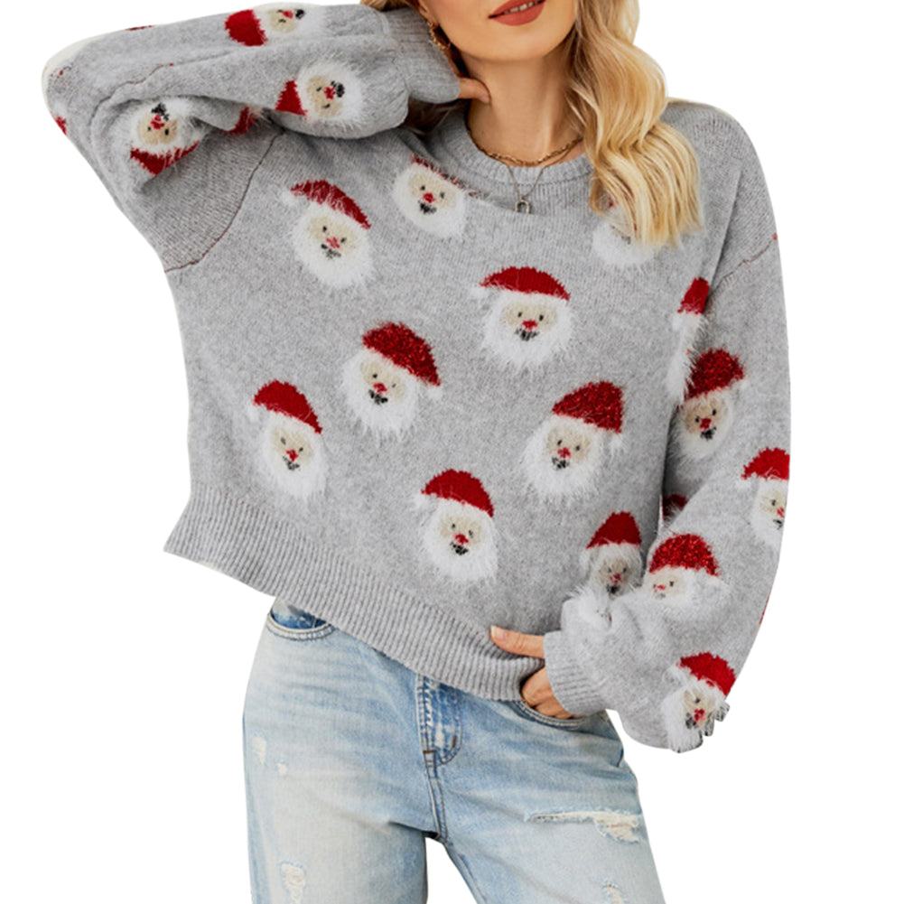 YESFASHION 88% Polyester 7% Acrylic 5% Nylon Santa Claus Sweaters