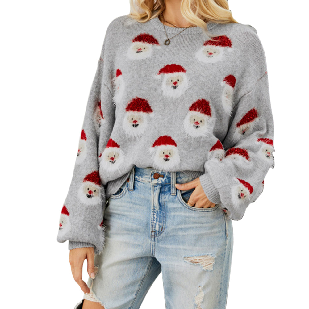 YESFASHION 88% Polyester 7% Acrylic 5% Nylon Santa Claus Sweaters