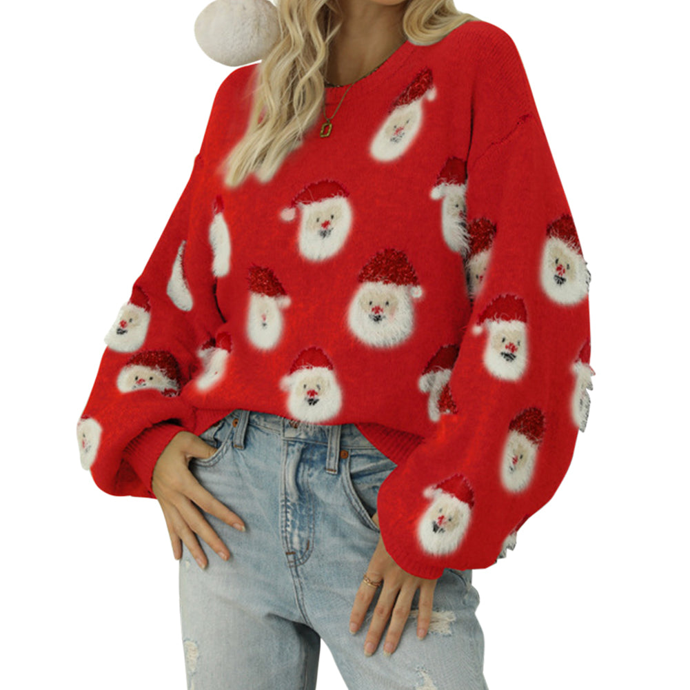 YESFASHION 88% Polyester 7% Acrylic 5% Nylon Santa Claus Sweaters