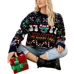 YESFASHION Christmas Tree Crew Neck Sweaters