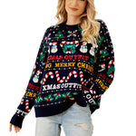 YESFASHION Christmas Tree Crew Neck Sweaters