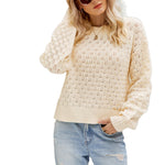 YESFASHION Solid Color Cutout Pullover Sweaters