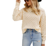 YESFASHION Solid Color Cutout Pullover Sweaters