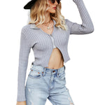 YESFASHION Solid Long Sleeve Slim Fit Sweaters Cardigan