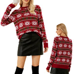 YESFASHION Knit Long Sleeve Snowflake Christmas Sweaters