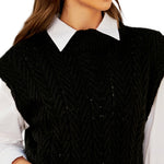YESFASHION Layered Crew Neck Sleeveless Sweaters