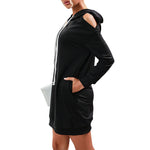 YESFASHION Women Hoodie Skirt Long Sleeves Hooded Sweaters Dress